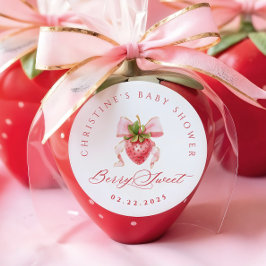 Coquette Strawberry Babydusche Runder Aufkleber