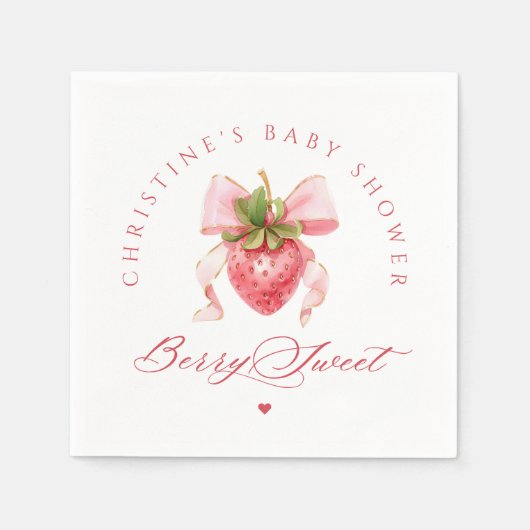Coquette Strawberry Babydusche Serviette (Vorderseite)