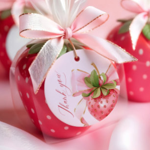 Coquette Strawberry Berry Erster Geburtstag Geschenkanhänger