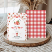 Coquette Strawberry Berry First 1st Birthday Einladung