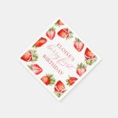 Coquette Strawberry Bow Berry Erster Geburtstag Serviette (Ecke)