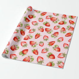 Coquette Strawberry Bow Geschenkpapier