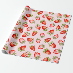 Coquette Strawberry Bow Geschenkpapier