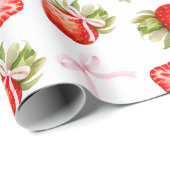 Coquette Strawberry Bow Geschenkpapier (Rolleneckpunkt)