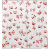 Coquette Strawberry & Bow Shower Curtain Duschvorhang (Vorderseite)