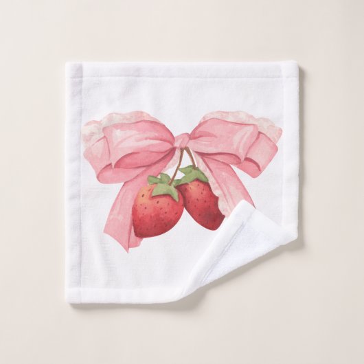 Coquette Strawberry & Bow Towel Set (3 Pieces)  (Waschlappen)