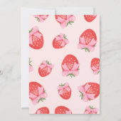 Coquette Strawberry Bows Feminine Niedliches Party Einladung (Rückseite)