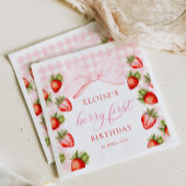 Coquette Strawberry Erster Geburtstag Serviette
