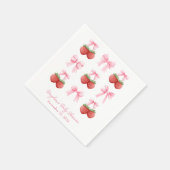 Coquette Strawberry Pink Bow Personalisiert Napkin Serviette (Ecke)