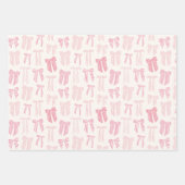 Coquette Streifen rosa Minzlila gelb Geschenkpapier Set (Vorderseite)