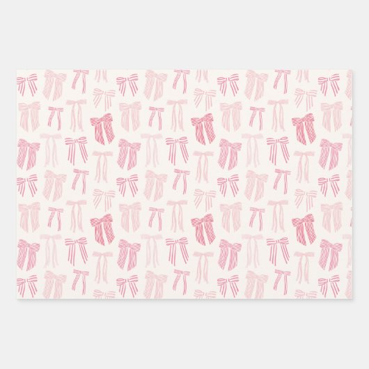 Coquette Streifen rosa Minzlila gelb Geschenkpapier Set (Vorderseite)