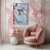 Coquette Style Pink und Blue Retro Pop Kunstgaleri Poster