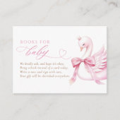 Coquette Swan Princess Bücher für Babydusche Begleitkarte (Vorderseite)