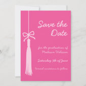 Coquette Tassel Bow Pink Class of 2025 Abschluss Save The Date (Vorderseite)