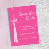 Coquette Tassel Bow Pink Class of 2025 Abschluss Save The Date