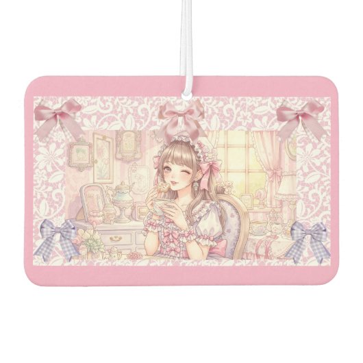 Coquette Tea Time – Pastel Ribbon Autolufterfrischer (Vorderseite)