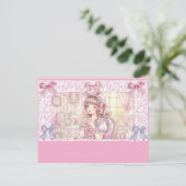 Coquette Tea Time – Pastel Ribbon Feiertagspostkarte (Stehend Vorderseite)