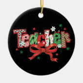 Coquette Teacher Christmas Crayon Frohe Weihnachte Keramik Ornament (Vorne)