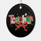 Coquette Teacher Christmas Crayon Frohe Weihnachte Keramik Ornament (Links)