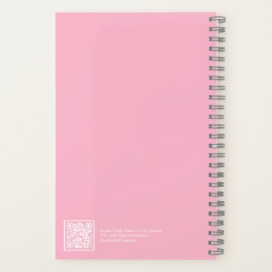Coquette Teddy Bears Aesthetic Notebook Notizblock (Rückseite)