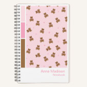 Coquette Teddy Bears Vertical Palette Notebook Notizblock (Vorderseite)