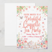 Coquette-Teeparty-Einladung Einladung (Vorne/Hinten)