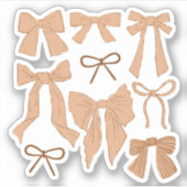 Coquette Terracotta Bows Romantik Aufkleber (Vorderseite)