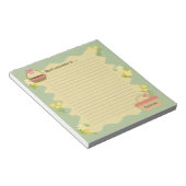 Coquette Thema Florals & Basket Persönlich gestalt Notizblock (angewinkelt)