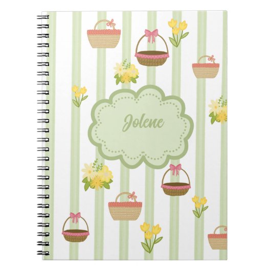 Coquette Thema Florals & Baskets Notizblock (Vorderseite)