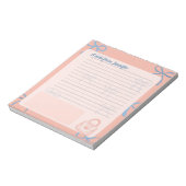 Coquette Thema Ribbons Persönlich gestalten Notizblock (Rotiert)