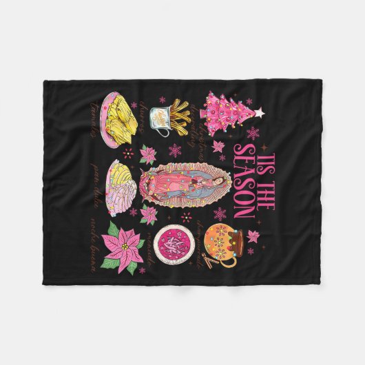 Coquette Tis The Season Mexican Christmas Spanish Fleecedecke (Vorderseite (Horizontal))