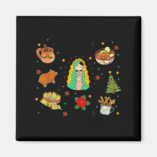 Coquette Tis The Season Mexican Christmas Spanish Magnet (Vorne)