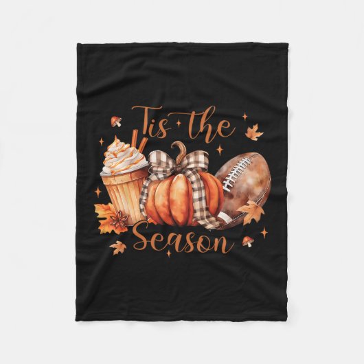 Coquette Tis The Season Pumpkin Thanksgiving Fall Fleecedecke (Vorderseite)