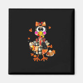 Coquette Turkey Drinking Coffee Bow Thanksgiving T Magnet (Vorne)