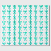 Coquette Turquoise Bows Geschenkpapier (Flach)