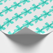 Coquette Turquoise Bows Geschenkpapier (Ecke)