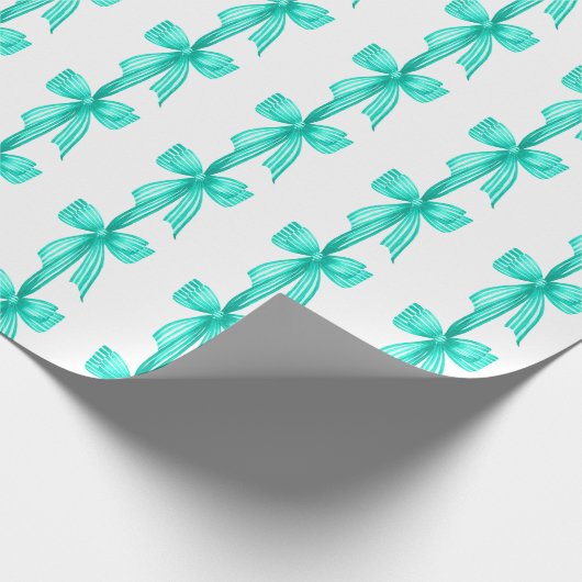 Coquette Turquoise Bows Geschenkpapier (Ecke)