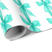 Coquette Turquoise Bows Geschenkpapier (Rolleneckpunkt)