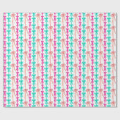Coquette Turquoise & Pink Bows Geschenkpapier (Flach)
