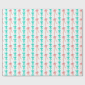 Coquette Turquoise & Pink Bows Geschenkpapier (Flach)