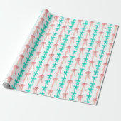 Coquette Turquoise & Pink Bows Geschenkpapier (Ungerollt)