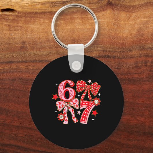 Coquette Valentine 67 Six Seven Bow Valentines 6 7 Schlüsselanhänger (Vorderseite)