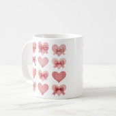 Coquette Valentine Rosa Herzstück Kaffeetasse (Vorderseite Links)