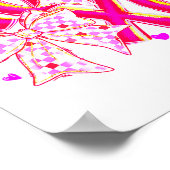 Coquette Valentine Xoxo Funny Valentine Bow Hearts Poster (Ecke)