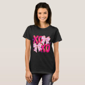 Coquette Valentine Xoxo Funny Valentine Bow Hearts T-Shirt (Vorne ganz)