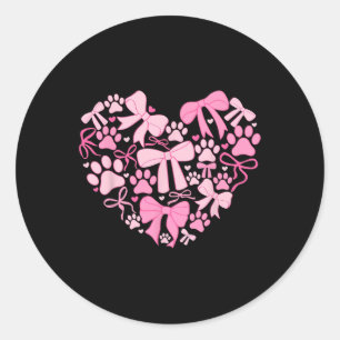 Coquette Valentinstag Dog Paw Prinz Tier Runder Aufkleber