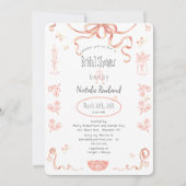 Coquette Vintag Cameo Brautparty Einladung (Vorderseite)