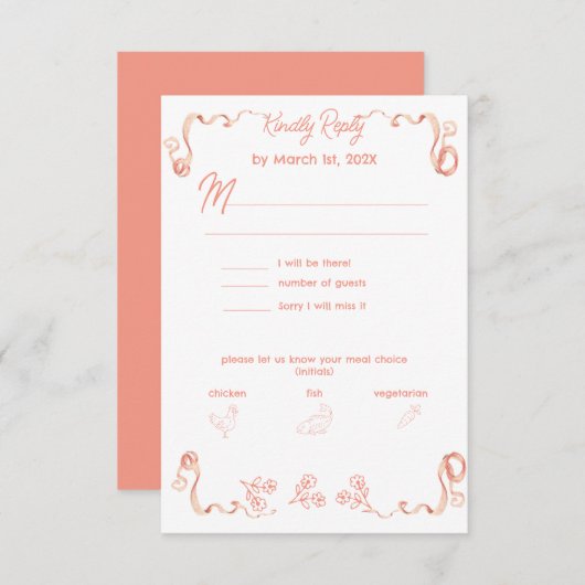 Coquette Vintag Cameo UAWG RSVP Karte (Vorne/Hinten)