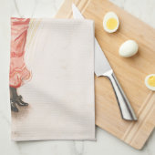 Coquette Vintag Illustration Geschirrtuch (Viertel Falte)