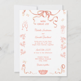 Coquette Vintage-Cameo-Hochzeit Einladung
